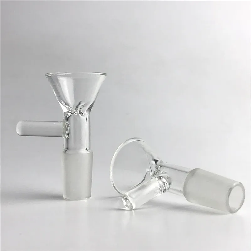 Tigela para bongos transparentes de 14 mm e 18 mm com pyrex grosso, rolha de 3 braços e alça, tigelas manuais para cachimbos de vidro para água