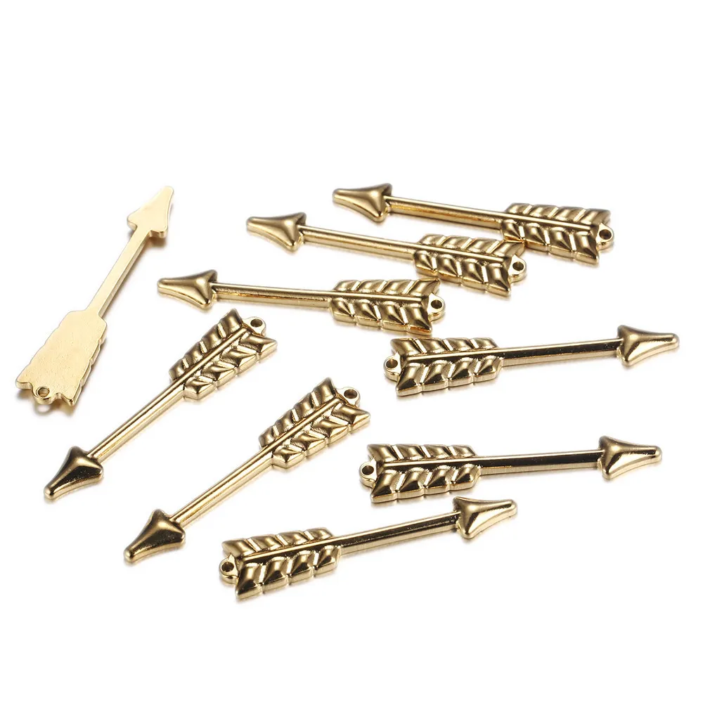 stainless steel Arrow Charm Pendant for Jewelry DIY High polish Arrow Charms Connector Fit Handcraft DIY