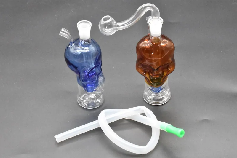 colorido mini Calabaza Calabaza Plataforma petrolera de vidrio Bongs Tubería de agua Percolador Downstem Fumar Pipas de tabaco Reciclar plataformas petroleras bongs con un tazón de 10 mm