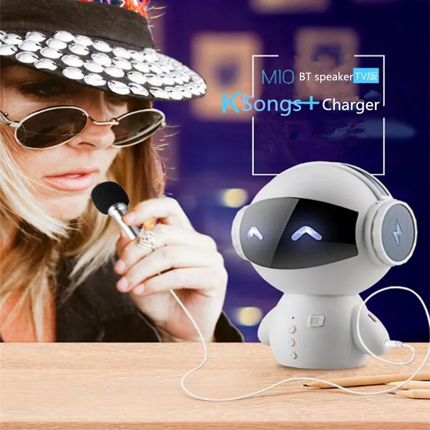 bestselling robot smartbluetooth speaker with bt csr 3 0 plus bass music calls handsfree tf mp3 aux and power bank function 5pcs lot