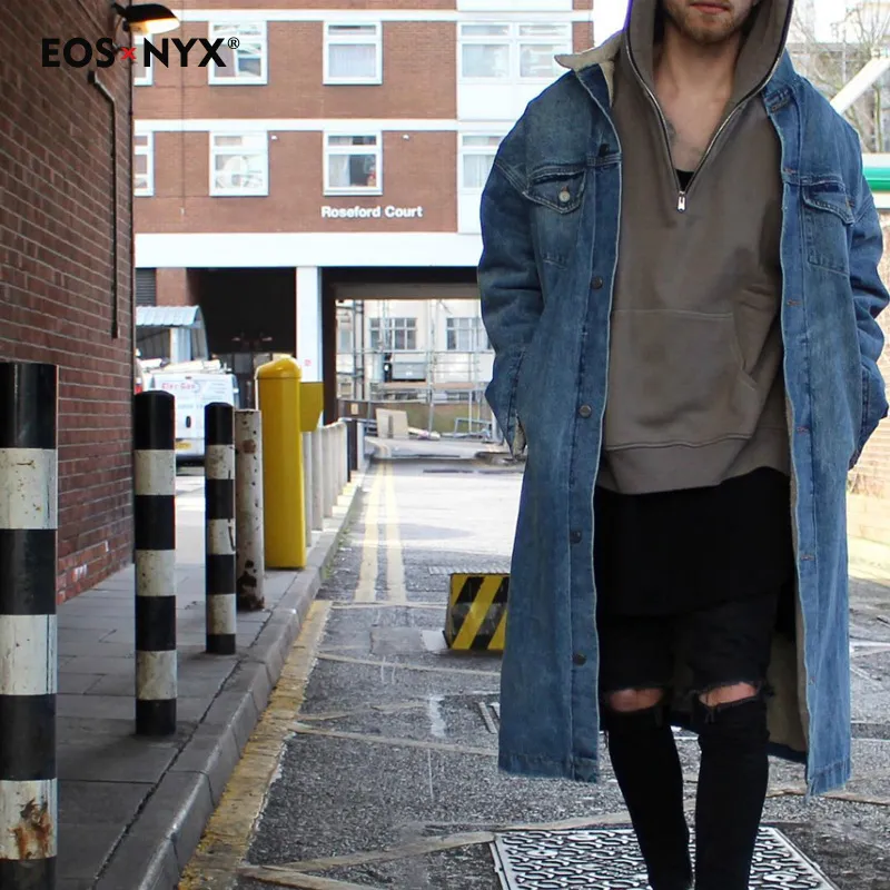 Trench Coats Eosnyx long trench coat men sobretudo masculino gabardina abrigos hombre windbreaker Cashmere Denim overcoat invierno 2018