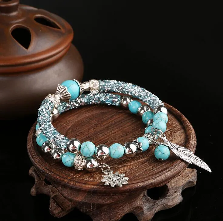 Bracelet turquose en argent 925 mexcan vntage et boucles d'orelles