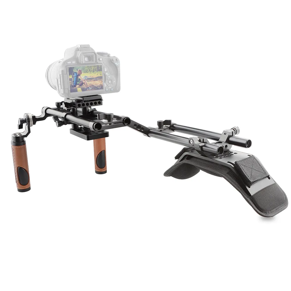 CAMVATE DSLR Shoulder Mount Rig Dual Handgrip Support Kit C1769 From Hdvate, 198.04