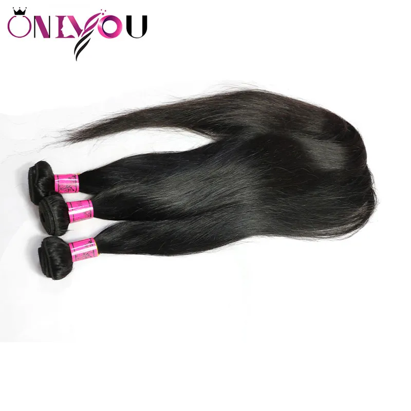 Onlyou Haarproducten 40 Inch Rechte Menselijk haar Bundels Nerts Braziliaanse Peruaanse Indiase Maleisische Zachte Rechte Remy Virgin Hair Extensions