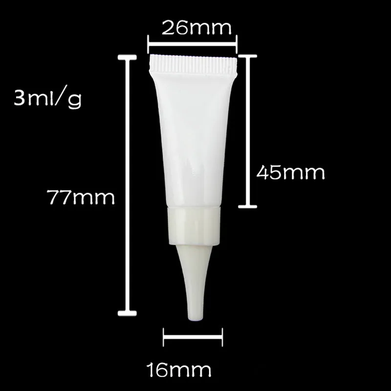 Tuyau de cosmétiques de soins de la peau 3 ml/3g/tube de crème pour les yeux/tube souple en plastique/tube d'échantillon cosmétique/tuyau de Gel EXPÉDITION RAPIDE F395