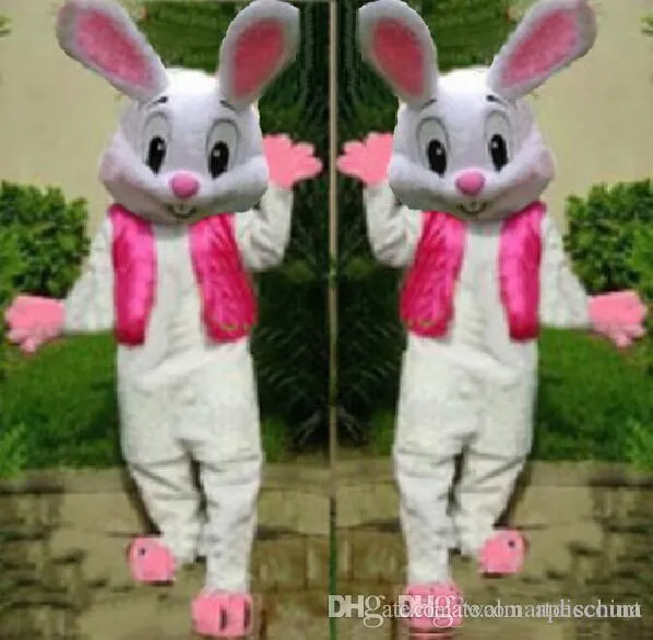 2018 korting Factory Sale Pasen Bunny Mascotte Kostuum Bugs Rabbit Hare Cartoon Character Mascotte Suit EMS gratis verzending