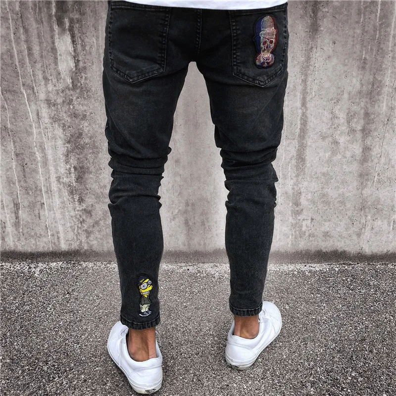 2020 NIEUWE FASOM MENSEN JEANS SLIM BIKER ZIPPER DENIM JEANS SKINNY FRAYED Casual broek noodlijdende ripbroek mannelijke druppel 2357