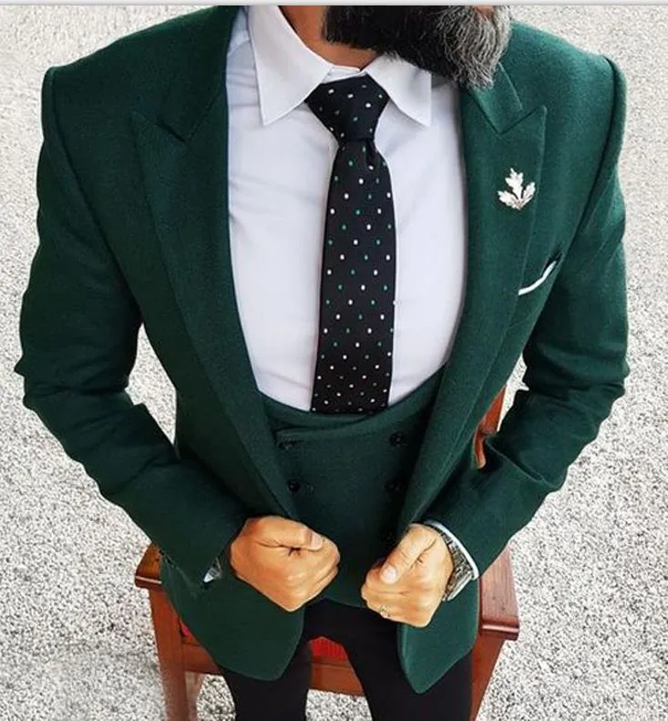 Green suit jacket black on sale pants