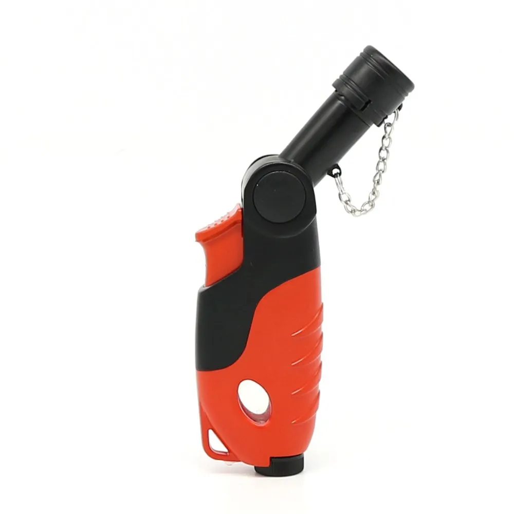 MF256 Windproof Smoking Metal Lighter gas Jet 1300 Torch Lighter with Strap - Random Color NO GAS