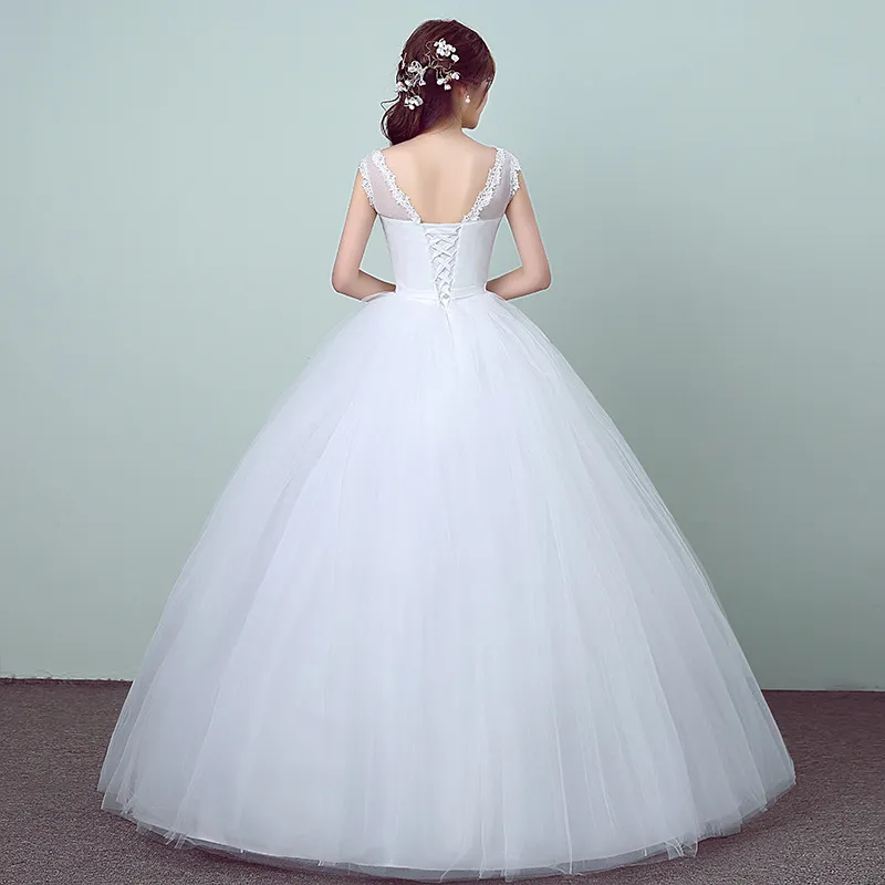 2018 Estate Stile Coreano Semplice Cinese O-Collo Abito Da Sposa Principessa Abito Da Sposa Abiti Da Sposa