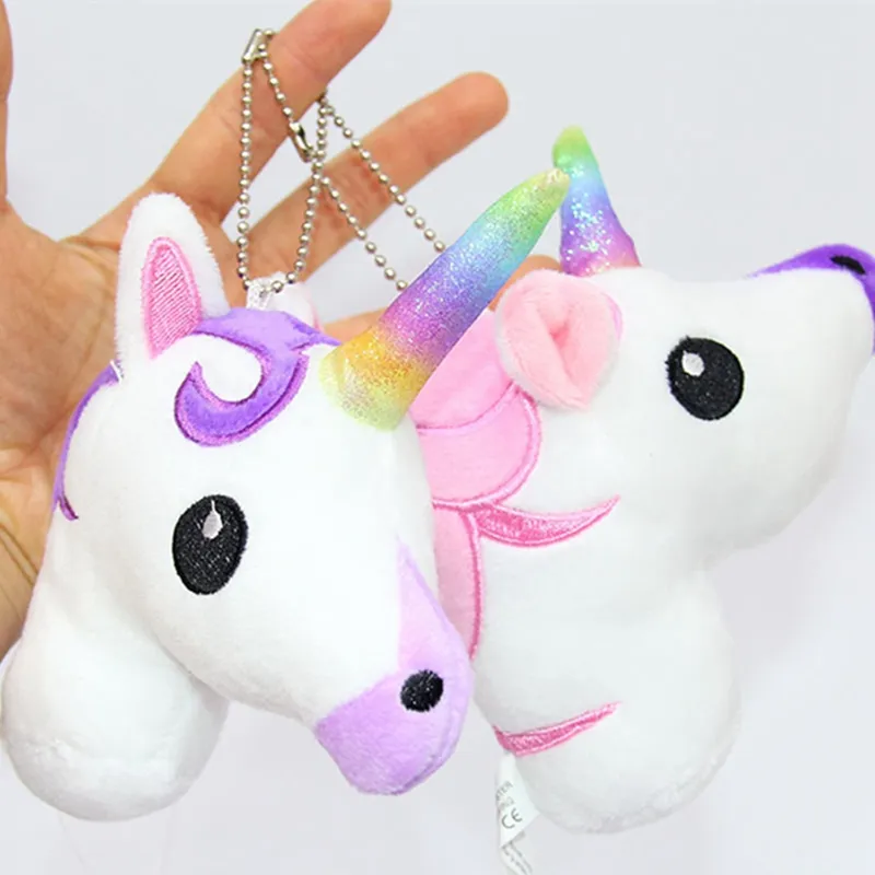 Mignon dessin animé Unicorn en peluche de poupée rainbow simple ornement doux doux sacs de personnalité King Decoration Keynchain Pendant2472740