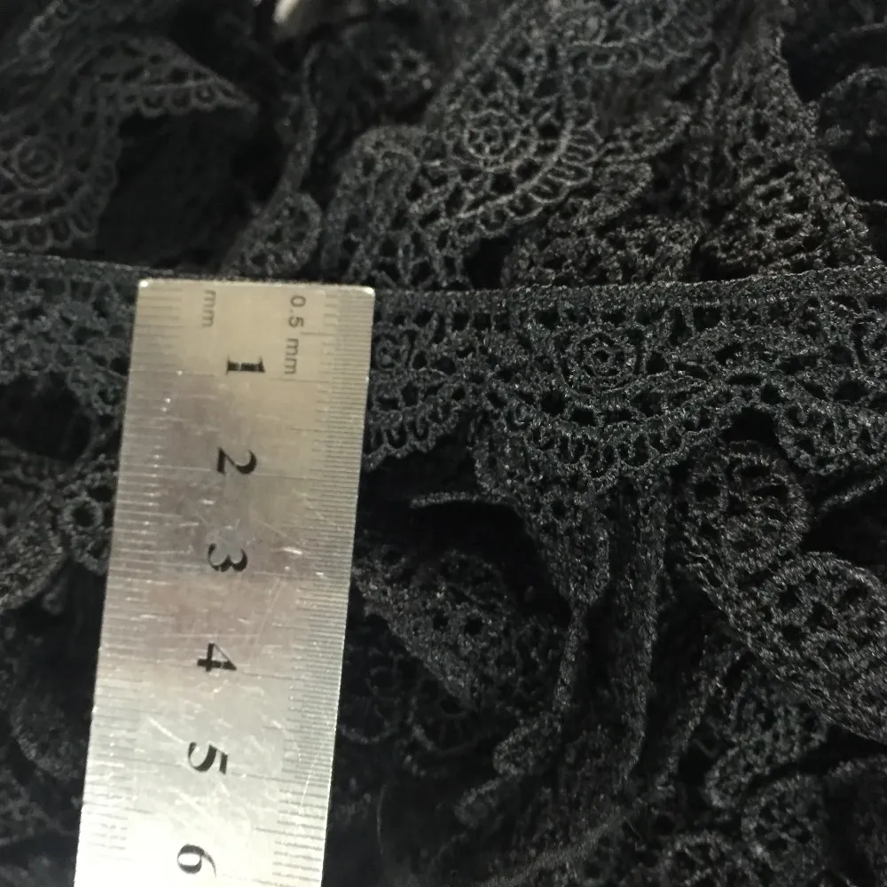 70yards svart venise venedig spetsar viktoriansk billigare vågig form polyester spets trim bred1 8 cm diy utformad sömnad hela260e
