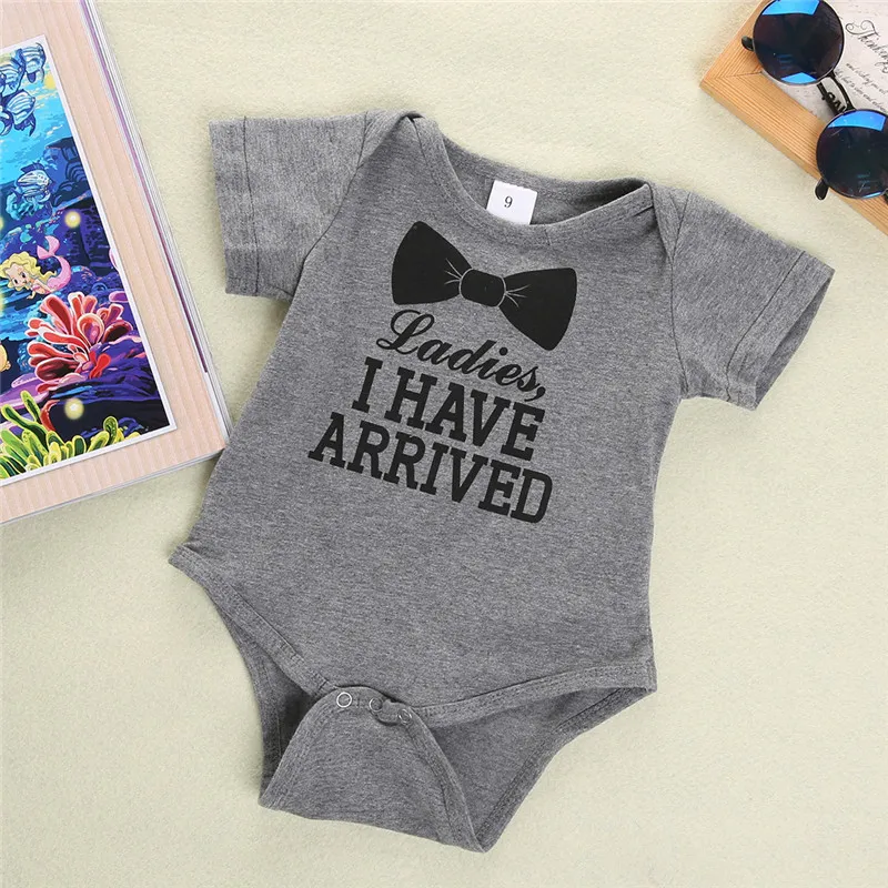 Summer Baby Clothes Letter Worth The Wait Infant Baby Boys Girls Rompers Short Sleeve Romper Bow Tie Jumpsuit Outfits Clothes Boys 0-24M