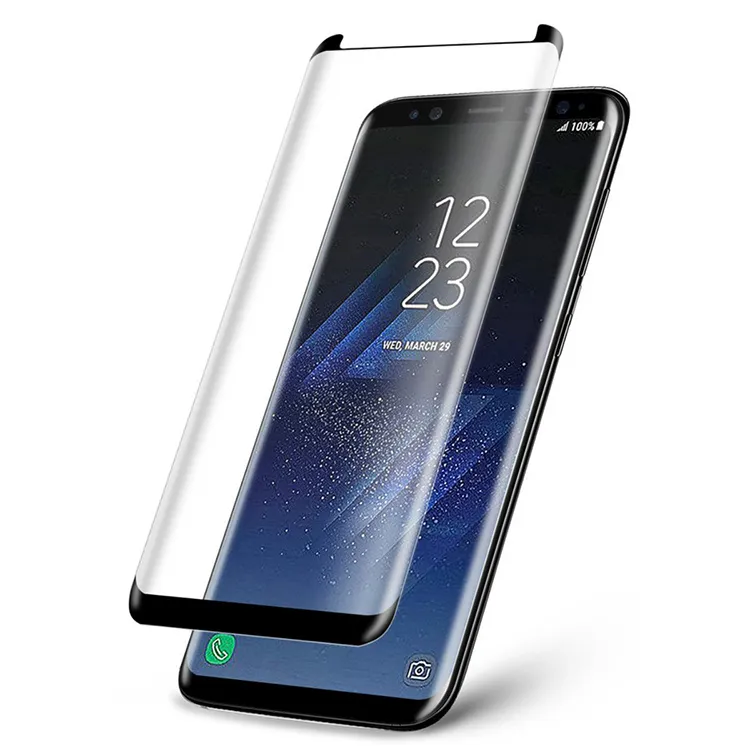 Case vriendelijk gehard glas voor Galaxy S9 S8 Plus 3D Combed Full Cover Screen Protector voor iPhone X 8 7 6 S Plus