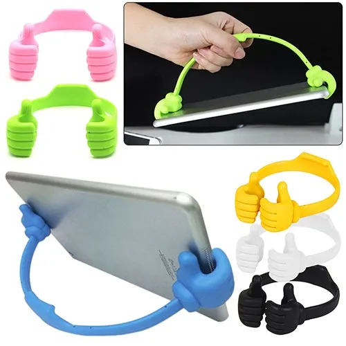 OK Stand Thumb Universal Portable Holder Rubber Silicone Tablet Phone Mount Holder for ipad iPhone Samsung LG Note HTC huawei