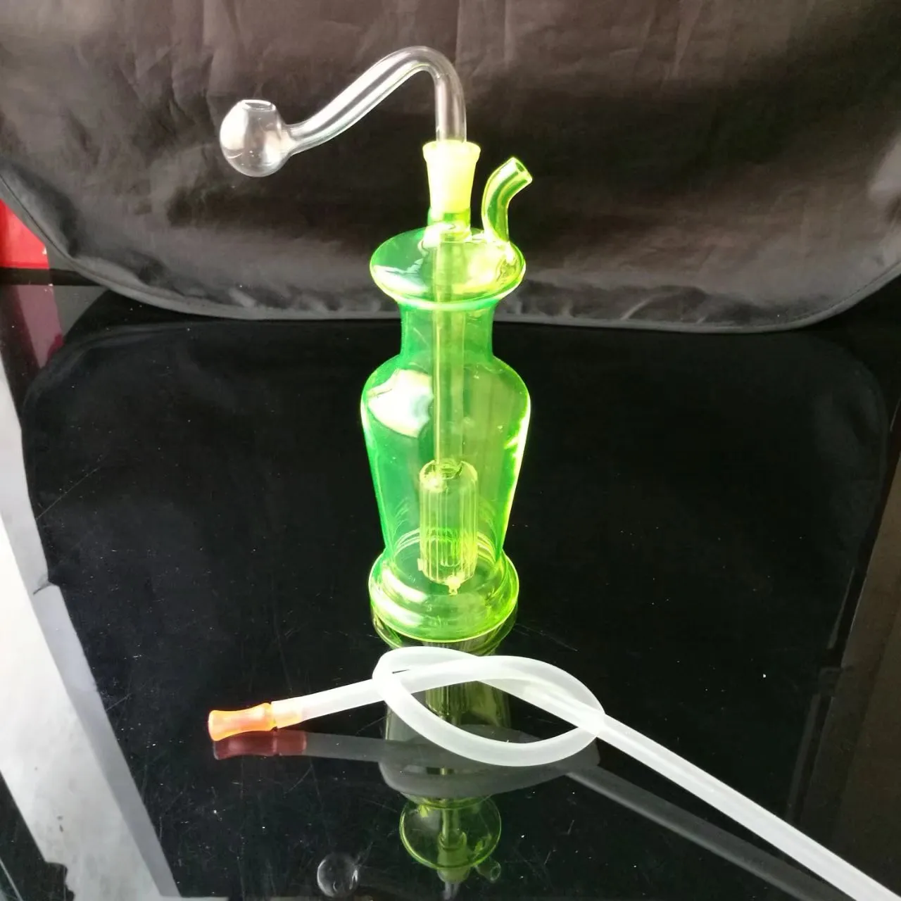 Pot de vase en verre coloré, Bangs en verre en gros Pipes à eau en verre Pipes à huile en verre Fumer, Livraison gratuite