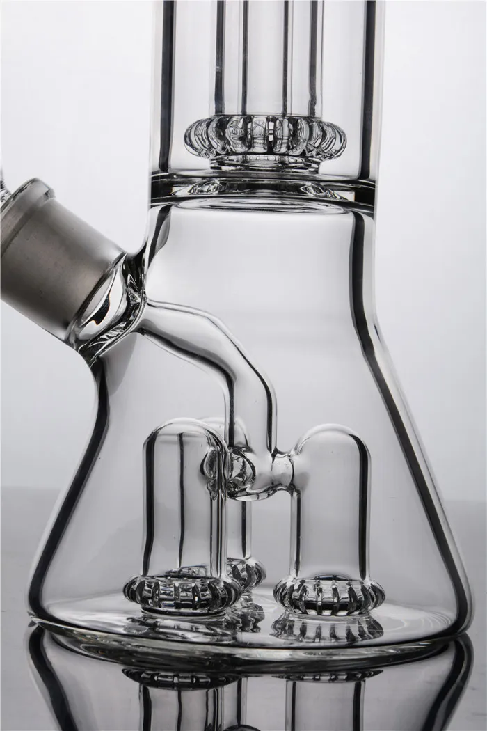 glass water bongs Hookahs 13.3in tall water pipes percolator beaker bong shisha heady dab rigs with 18mm bowl