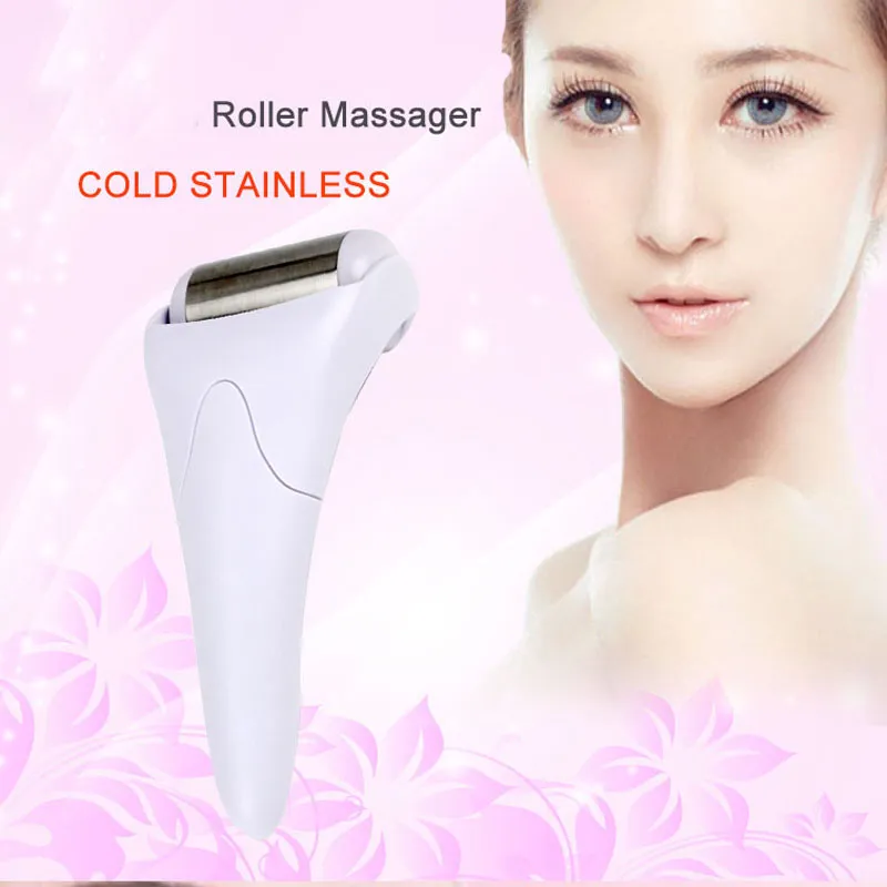 Nytt rostfritt stålhuvudhud Cool Face Ice Roller Massage Roller för ansikts kroppsmassage ansiktshud som förhindrar rynkor hud cool5357097