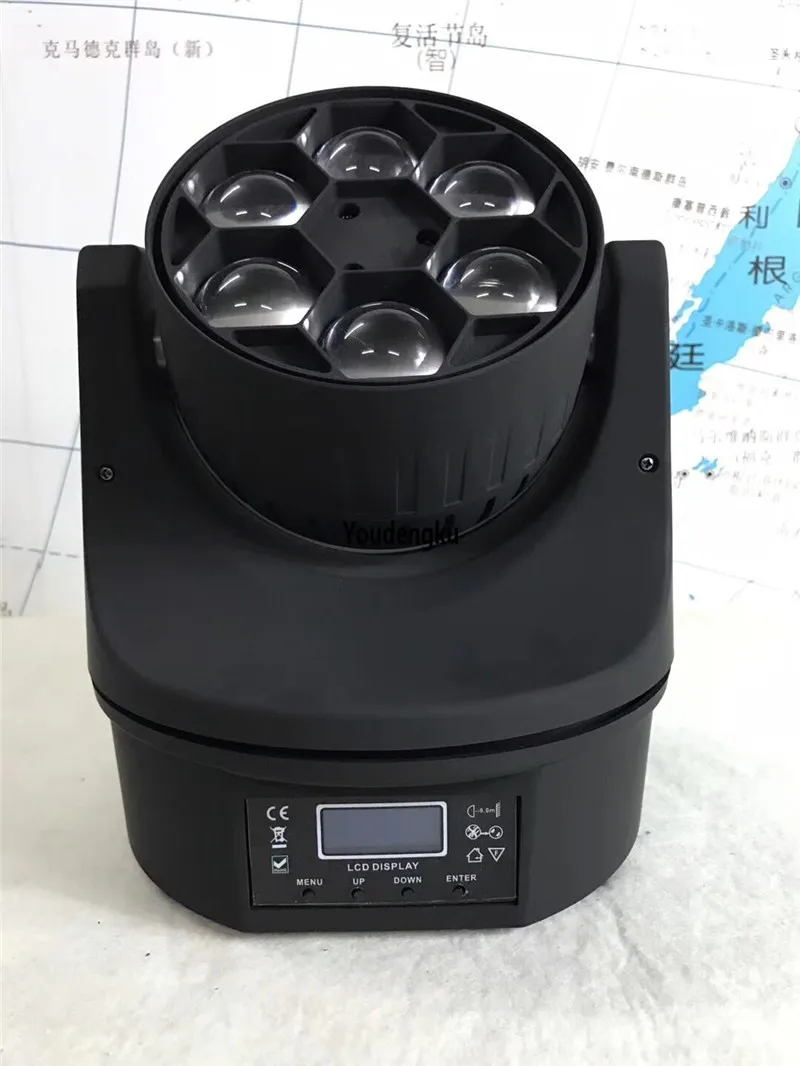 6 pezzi 6 x 15w rgbw 4in1 stage wash bee eyes testa mobile led testa mobile show party light