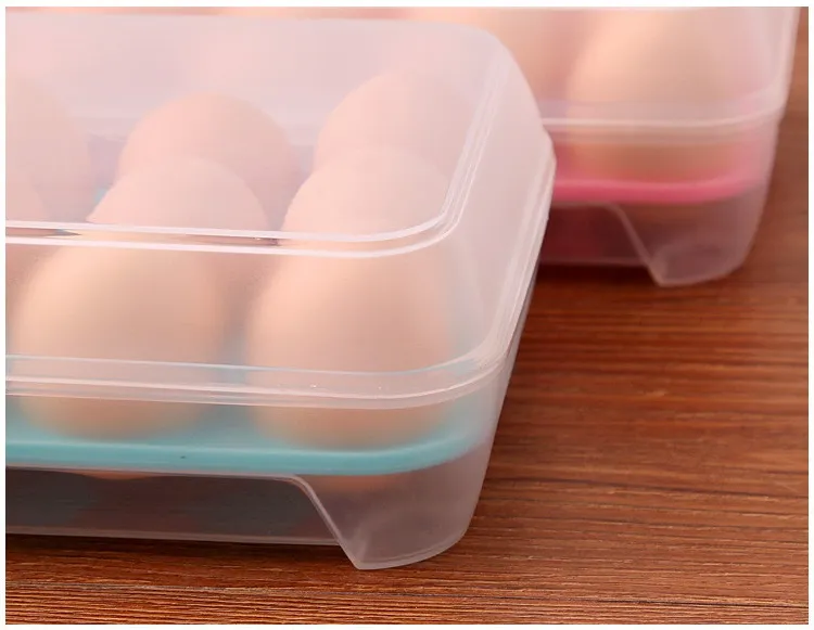 Portauova In Plastica Con Coperchio Per 15 Uova – Contenitore Trasparente Impilabile Per Frigorifero, Campeggio E Picnic (Verde)