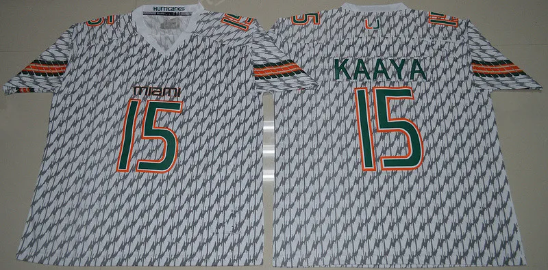 NCAA Miami Hurricanes 15 Brad Kaaya Forma Erkekler Kolej Futbol 20 Ed Reed 52 Ray Lewis Jersey Turuncu Yeşil Beyaz 26 Sean Taylor