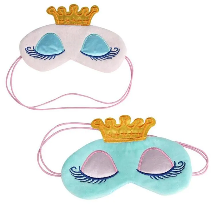 Schattige prinses reizen gezicht reizen slapen blinddoek schaduw oog masker vrouwen dame gilrs baby lange cilia kroon fantasy ogen dekking