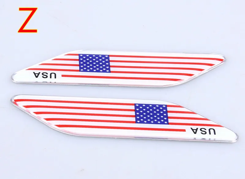 pair 3d aluminicumepoxy Australie Allemagne France Canada USA Japon Italie Angleterre Flag Fender côté embranche d'embranche décalque Sticke4662497