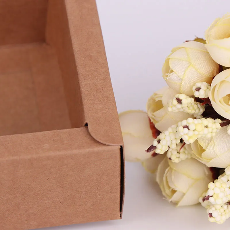 Kraftschublade Papierbox für Geschenk handgemachte Seife Handwerk Schmuck Macarons Verpackung Verpackung Papierboxen 9 * 6 * 4 Kostenloser Versand Großhandel QW7236