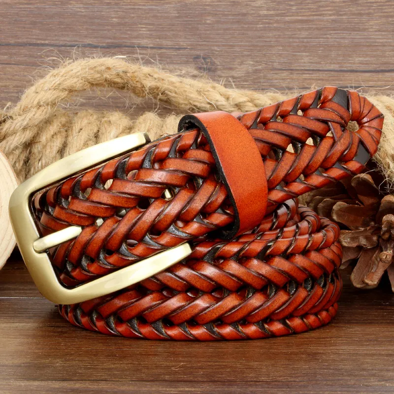 Mens weave belt sale