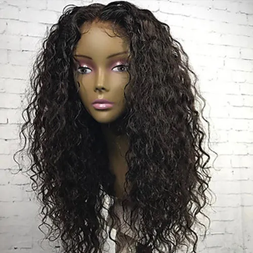 Przezroczyste HD Full Lace Human Hair Plecione Peruki Pre Zieszana Woda Wave Brazylijska 360 Peruka z przodu z włosami Dziecko Kinky Curly Front 130% Gęstość