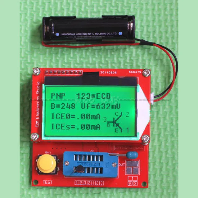 Freeshipping versione batteria al litio GM328 transistor RLC ESR Tester induttanza NPN PNP diodi Combo Diode Triode Capacitance LCR meter