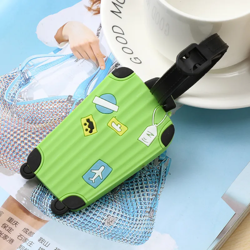 PCS Rubber Funky Luggage Tag Dagcase Tag Table Table Tags Travel Travel Random Color Size 10cmx6cm