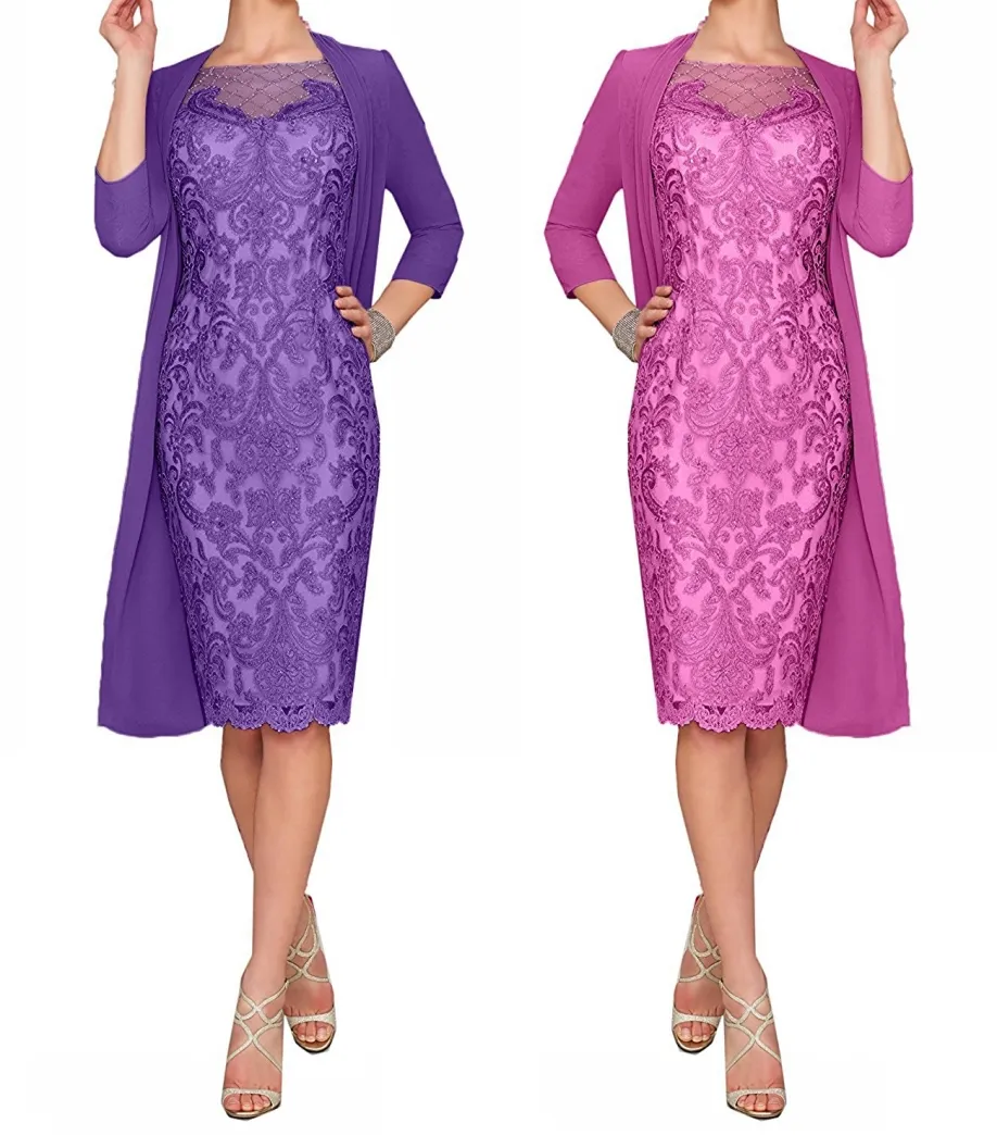 Mother of the Bride Sukienki Plus Size Formalne 3/4 rękawu Sheer Szyk Mother Haur Sukienki