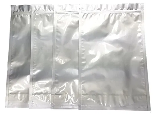 Alüminyum Folyo Mylar Bag fermuarlı çanta plastik Ambalaj Torbaları geçirmeyen kılıflarla 27 * 42cm 30 * 42cm gümüş rengi Koku