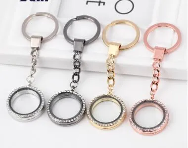 Round Heart Rhinestone keychain Crystal DIY Pendant Keychains Keyring Ring Gifts