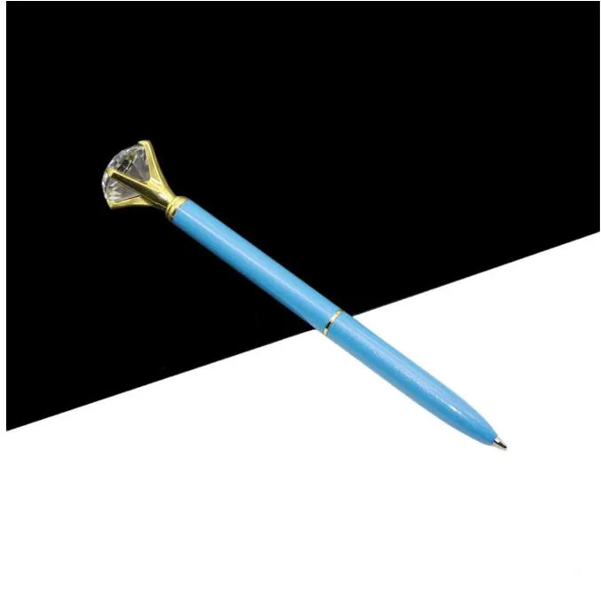 Ballpoint Pens Big Gem Metal Ball Pen With Large Diamond Blue Black Magical School Office Supplies