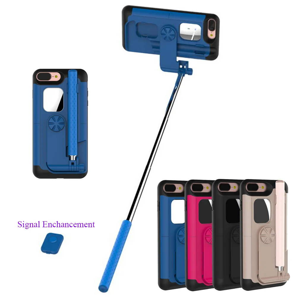 2 In 1 Selfie Stick Phone Case For IPhone 7 Plus 8 Plus Bluetooth