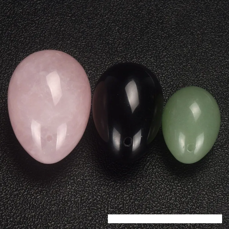 3 datorer Pinkgreen Black Crystal Eggs Rope Yoni Healing Eggs Massage Tool Pelvic Kegel Övning Vaginal åtdragning Ball9523509