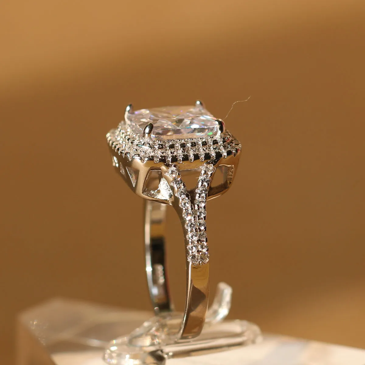 Diamond Drill Three Generations Color IJ 3 carati Platinum Platinum Sterling Silver Women Wedding o Engagement Ring4128913
