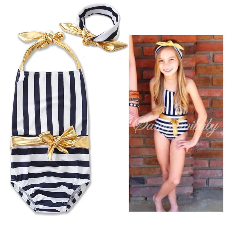 kinderen meisjes badmode bloem gedrukt peuter baby tweedelige zwemmen pak zomer gestreepte strandkleding zwembroek bikini tankini badmode set nieuw