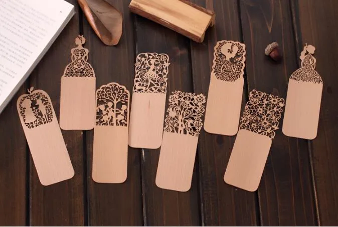 Creative Vintage Hollow Wood Book marker Lovely Girl Bookmarks For Books Kids Gift School Supplies