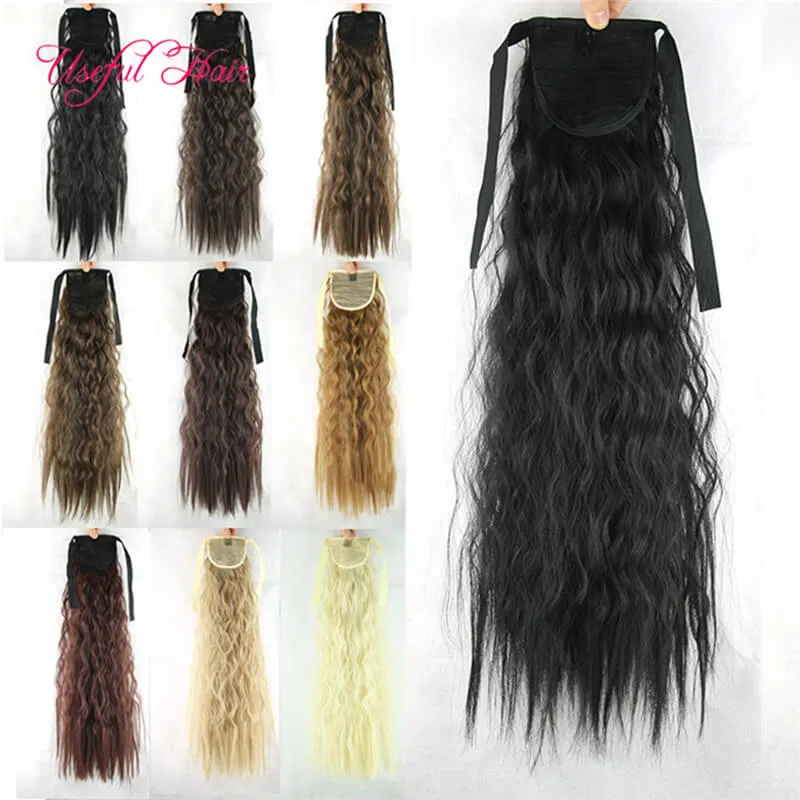 Synthétique Afro Kinky Hair Pony Tail Postiches Cordon Ponytails peigne queue de cheval bouclés clip d'extension de cheveux blonds dans les extensions de cheveux