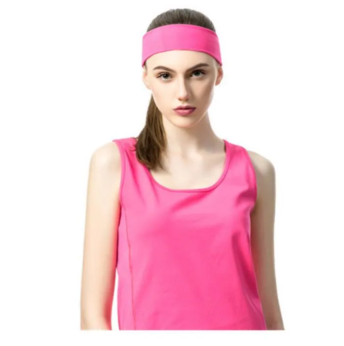 Nova moda sólida esporte yoga dança motociclista largo headband capas esticar fita cabelo elástico menina / mulheres envoltório cabeça