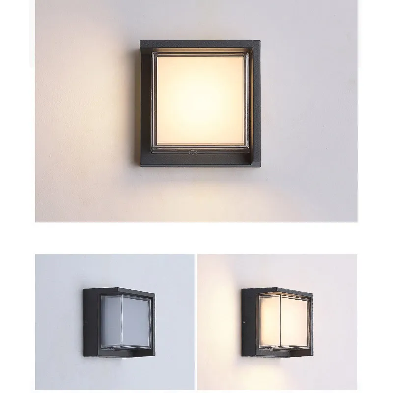 Outdoor Indoor Wall Lamp Aluminum Surface 12W Warm White LED Round And Square Waterproof IP54 Garden Lights