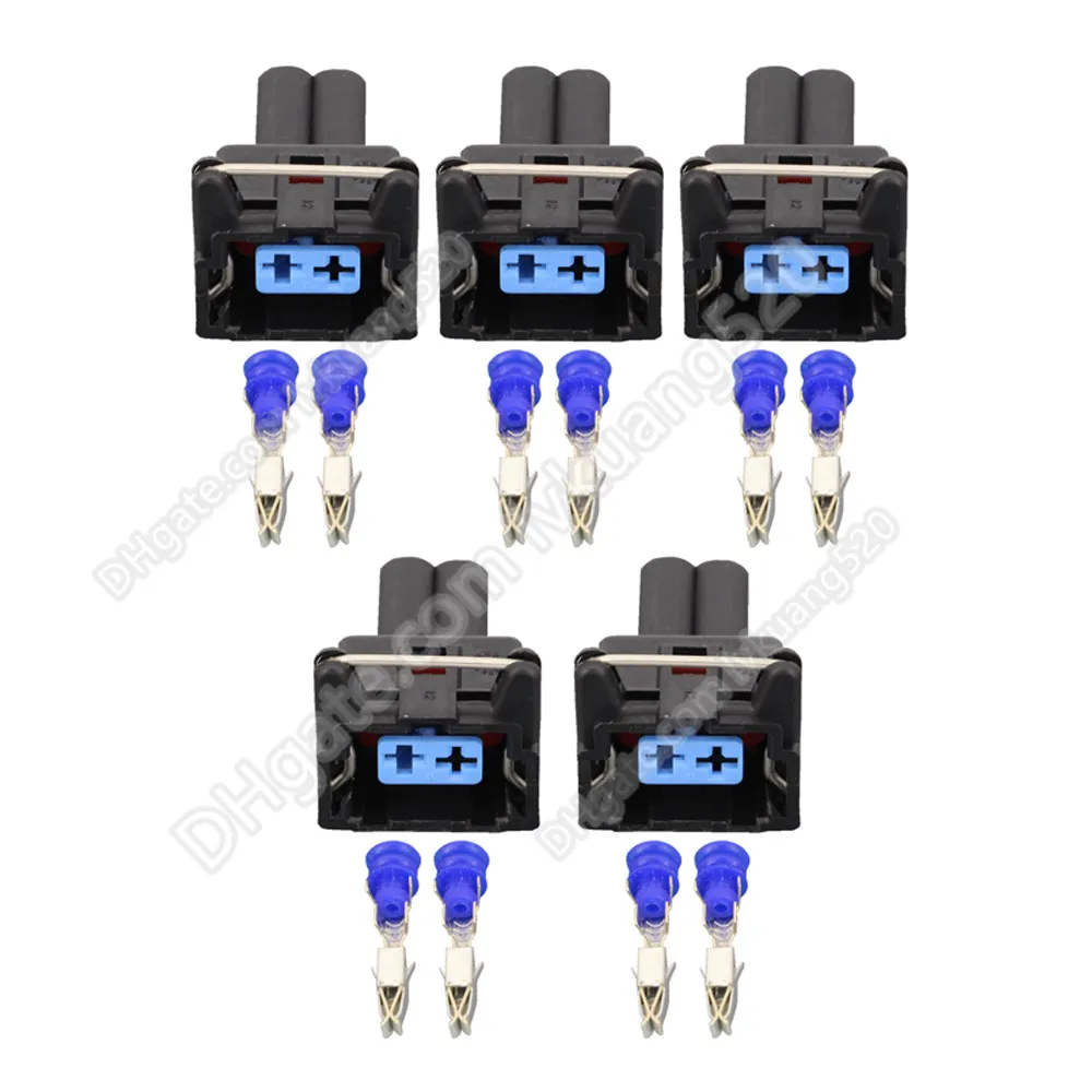 5 Sets 2pin Automotive Connector 2-Wire Harness Connector Plug with Terminals DJ7023Y-3.5-21