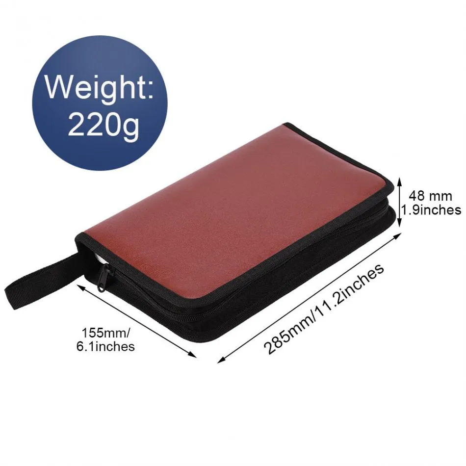 80 Disc Large Capacity Portable CD DVD Case PC driver disc PU Leather Wallet Storage Cover Box Case