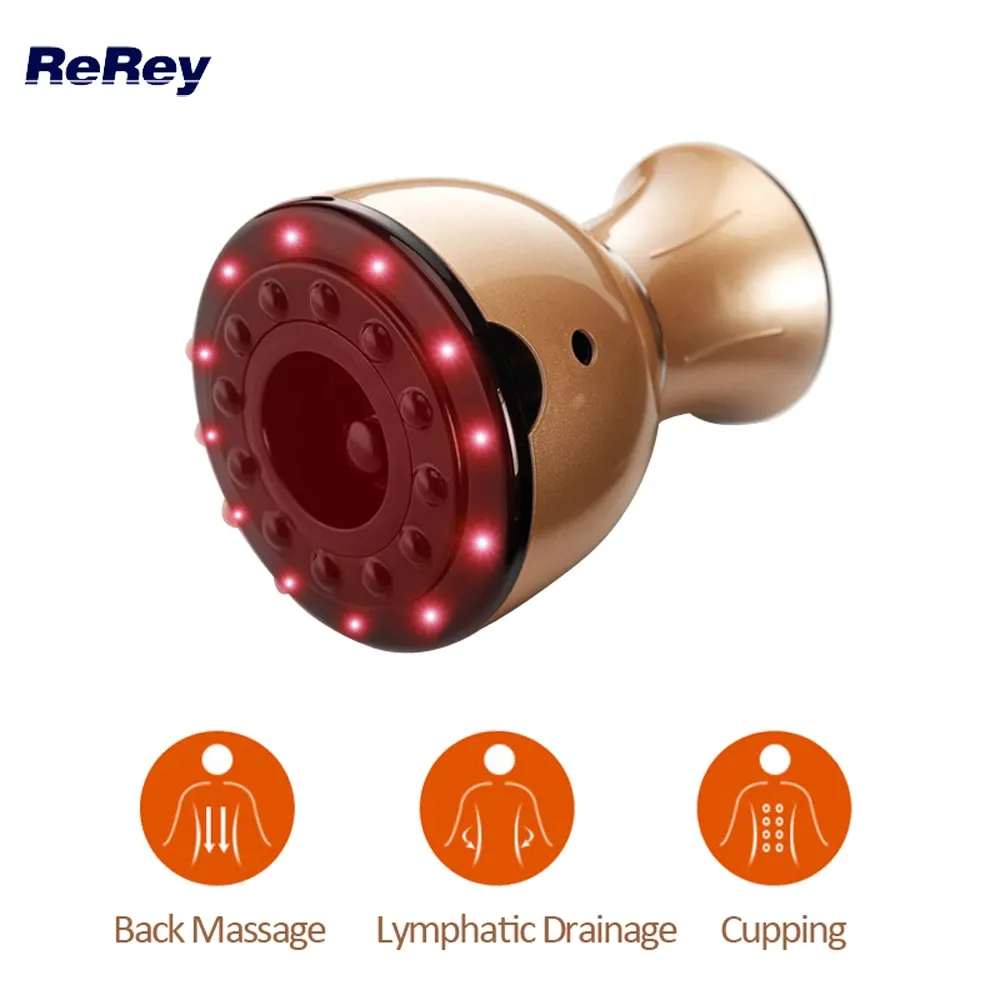 Rechargeable Vacuum Body Massage Machine Lymphatic Drainage Back Arm Leg Neck Massager Cupping Therapy Health Care Heat Device