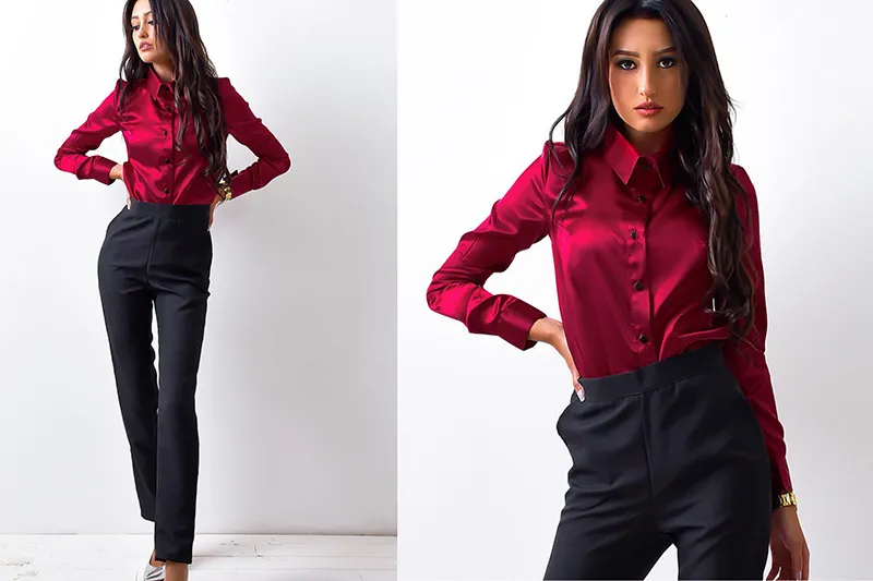 ladies in satin blouses