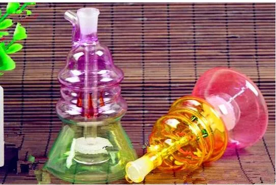 Double verre coloré filtre de forme spéciale bouteille d'eau verre Bong tuyau d'eau Bongs tuyaux accessoires pour fumer bols