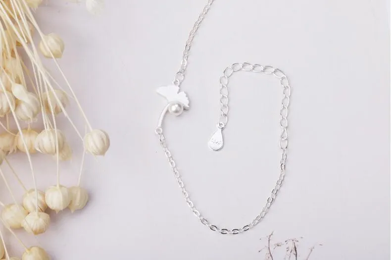 Elegant women pearl bracelet polishing charm ginkgo biloba pendant bracelets for girl nice gift multi style wholesale free ship